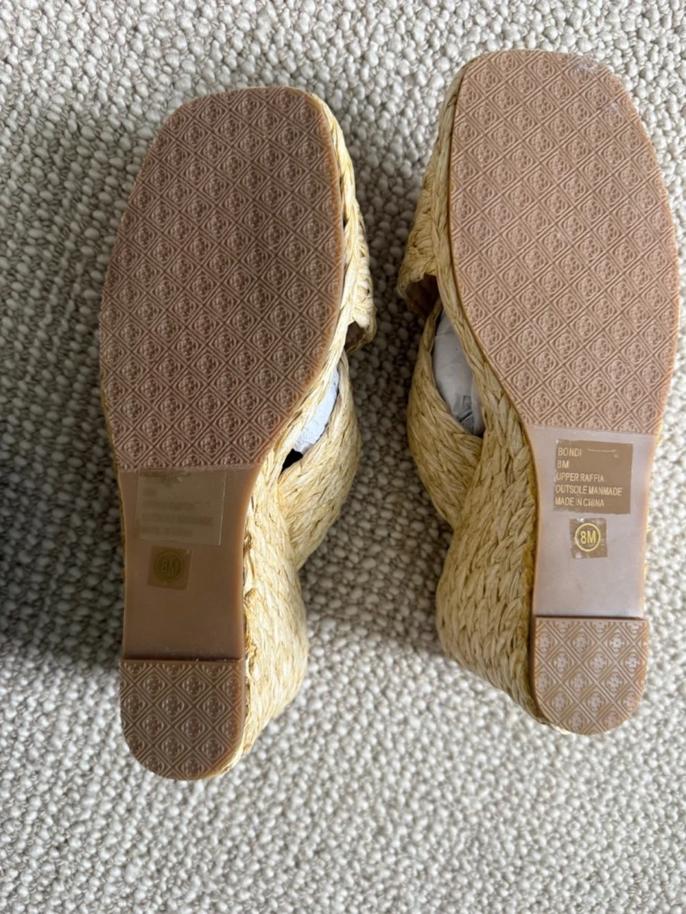 BEACH by Matisse Bondi Raffia Wedge Sandals Natural Size 8
